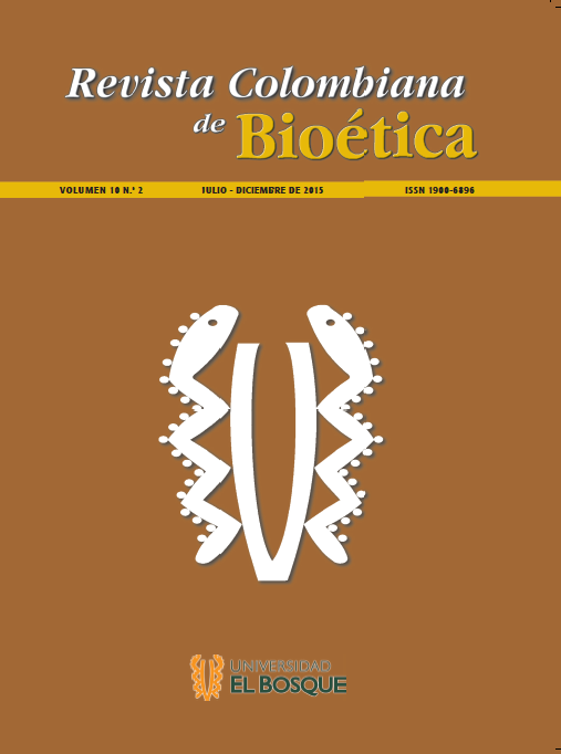 					Ver Vol. 10 Núm. 2 (2015): Revista Colombiana de Bioética
				
